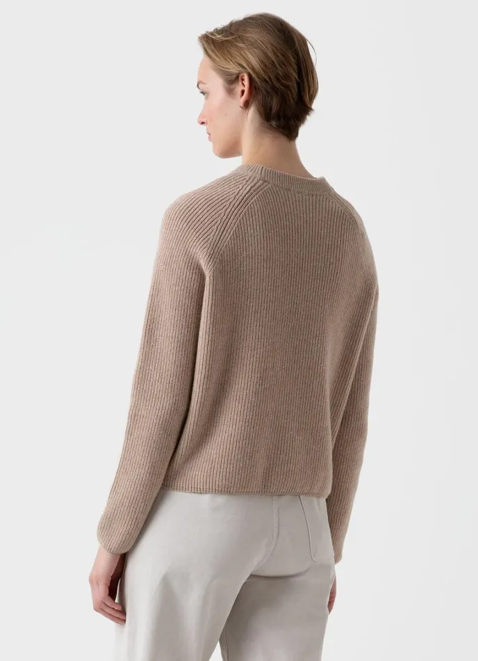 SUNSPEL Knitwear Wool Cashmere Rib Jumper Oatmeal Melange 8211 Women