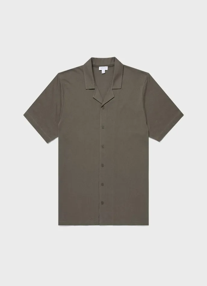SUNSPEL Shirts Riviera Camp Collar Shirt Khaki 8211 Men