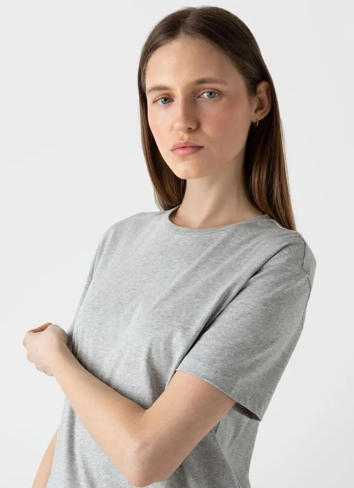 SUNSPEL Tshirts and Tops Boy Fit Tshirt Grey Melange 8211 Women