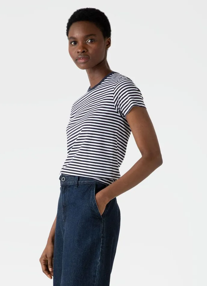 SUNSPEL Tshirts and Tops Classic Tshirt Whitenavy 8211 Women