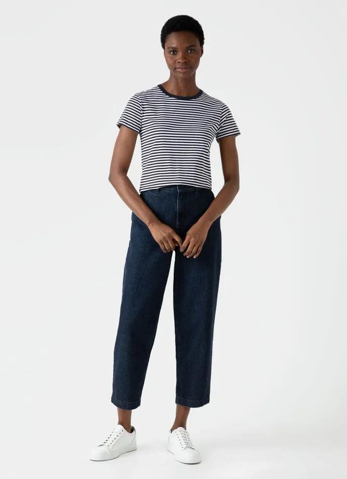 SUNSPEL Tshirts and Tops Classic Tshirt Whitenavy 8211 Women