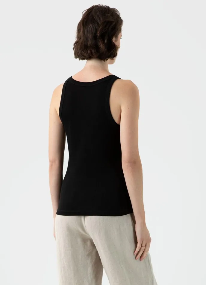 SUNSPEL Tshirts and Tops Ribbed Tank Top Black 8211 Women