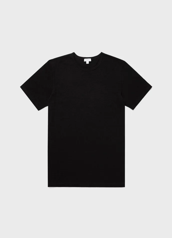 SUNSPEL Tshirts Cotton Linen Tshirt Black 8211 Men