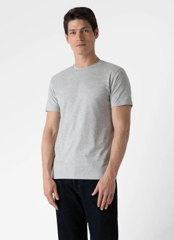 SUNSPEL Tshirts Riviera Midweight Tshirt Grey Melange 8211 Men