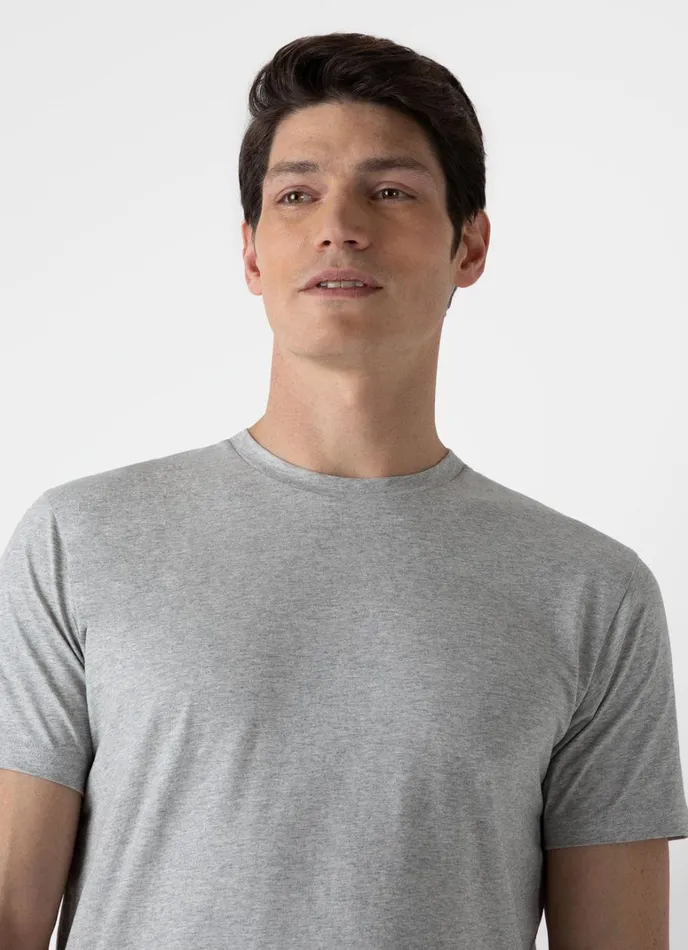 SUNSPEL Tshirts Riviera Midweight Tshirt Grey Melange 8211 Men