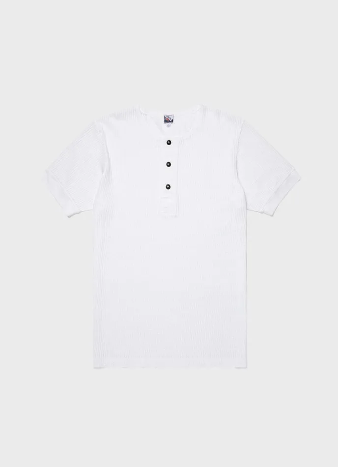 SUNSPEL Tshirts X Nigel Cabourn Mesh Henley White 8211 Men