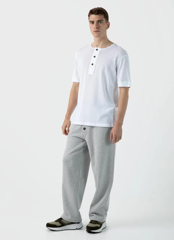 SUNSPEL Tshirts X Nigel Cabourn Mesh Henley White 8211 Men