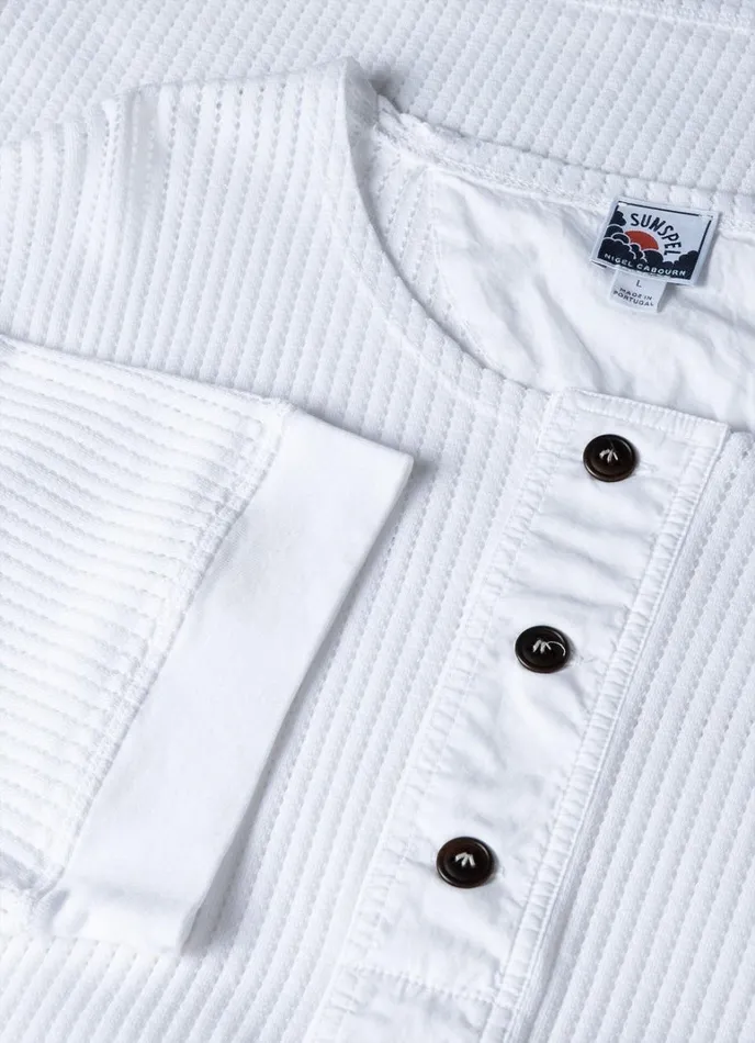 SUNSPEL Tshirts X Nigel Cabourn Mesh Henley White 8211 Men