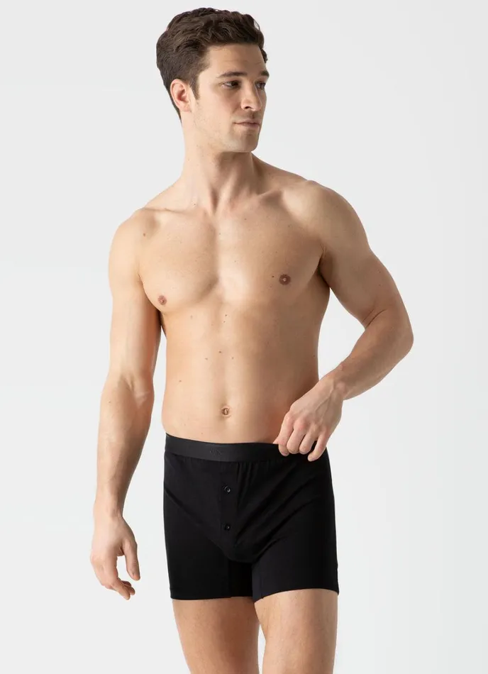 SUNSPEL Trunks and Shorts Superfine Cotton TwoButton Shorts Black 8211 Men