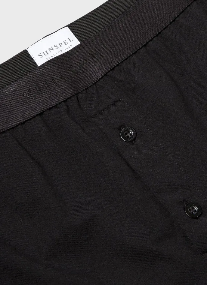 SUNSPEL Trunks and Shorts Superfine Cotton TwoButton Shorts Black 8211 Men