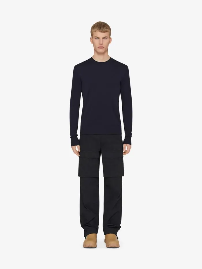 Sweater In Cotton And Silk Night Blue Men Givenchy Sweatshirts and Hoodies