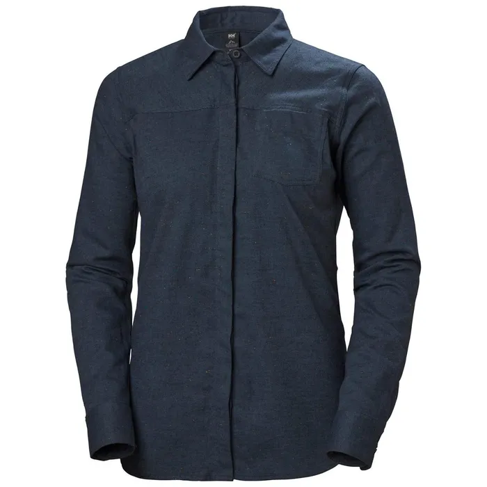 Sweaters Hoodies and Long Sleeve Shirts Women Helly Hansen W OSLO LS SHIRT 597 Navy Slub