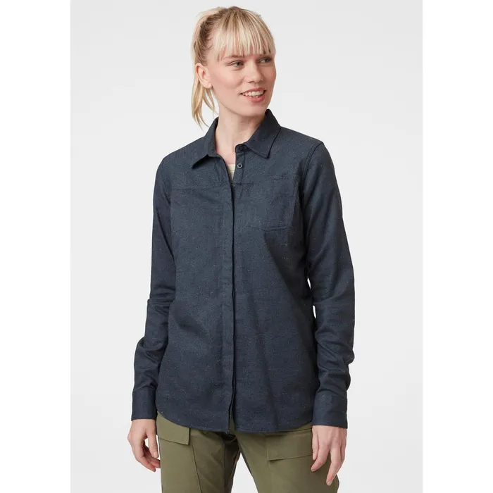 Sweaters Hoodies and Long Sleeve Shirts Women Helly Hansen W OSLO LS SHIRT 597 Navy Slub
