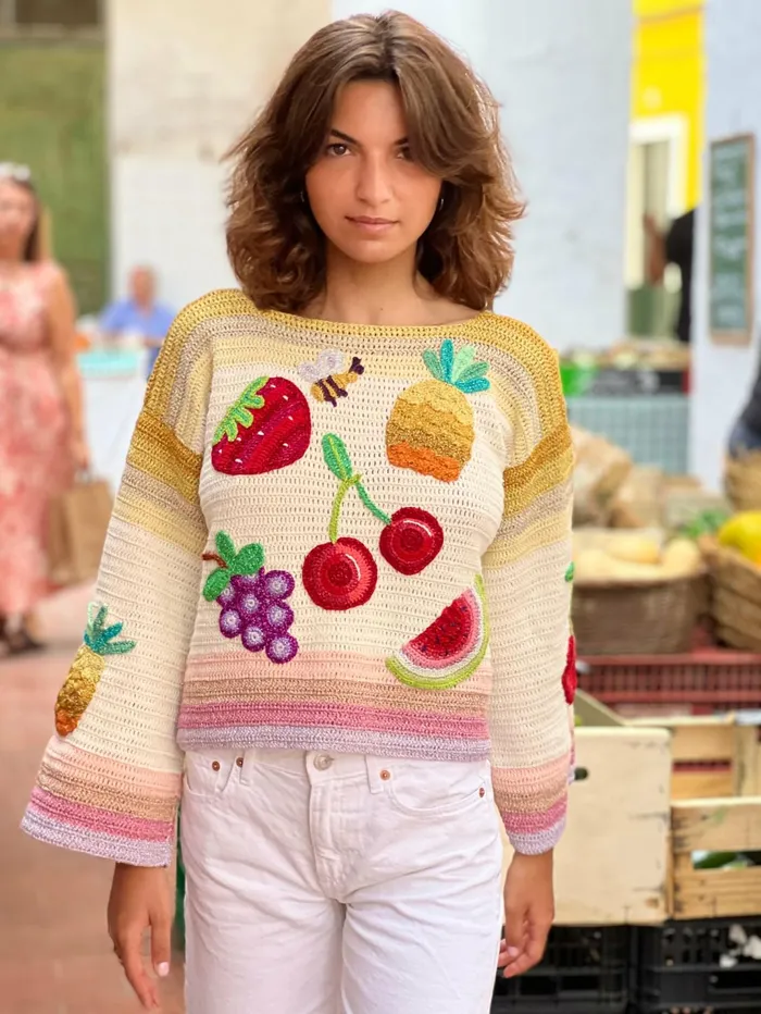 Sweaters Women Rose Carmine SWEATER TUTTI FRUTTI