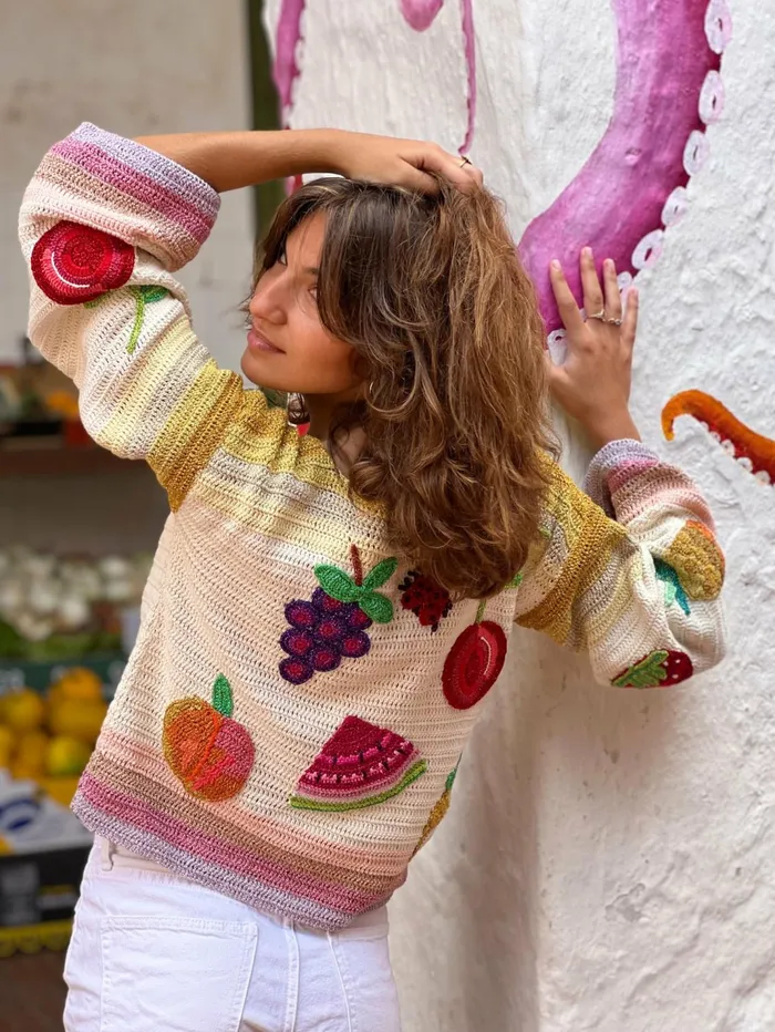 Sweaters Women Rose Carmine SWEATER TUTTI FRUTTI
