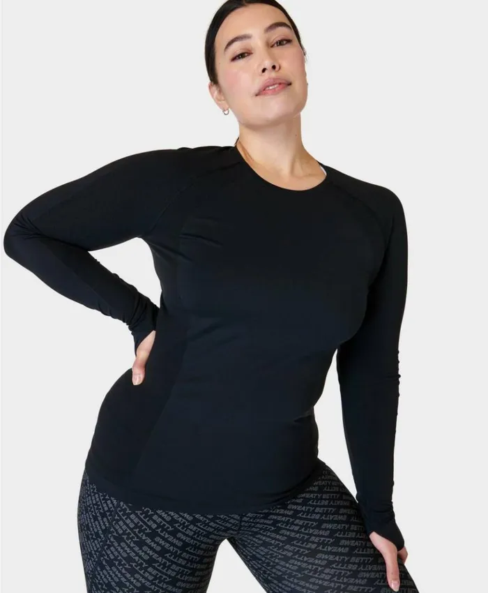 Sweaty Betty Athlete Seamless Workout Long Sleeve Top Black Clothing Long Sleeve Tops Sweaty Betty Athlete Seamless Workout Long Sleeve Top Black Clothing Long Sleeve Tops