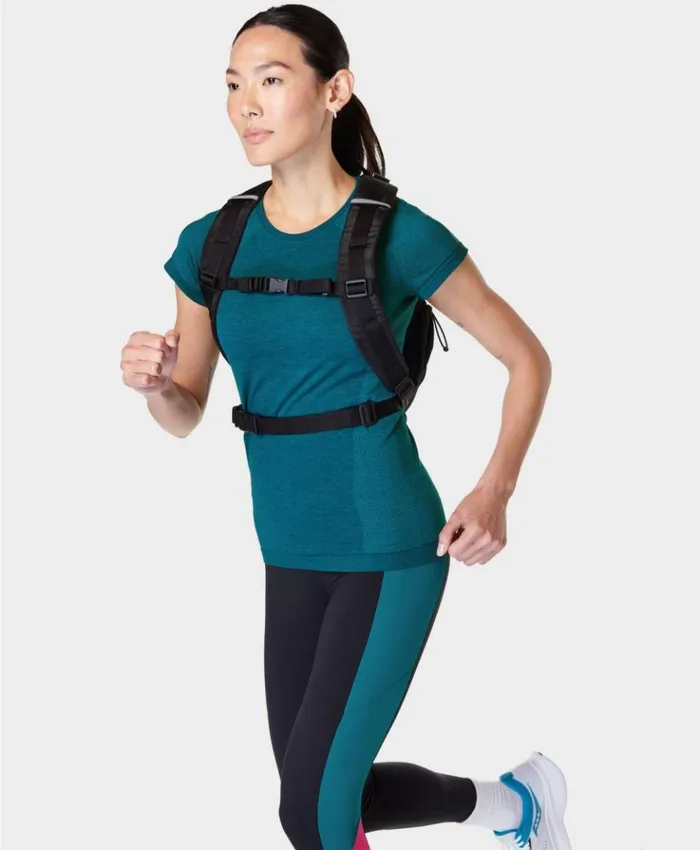 Sweaty Betty Athlete Seamless Workout Tee Reeftealblue Navybluemarl Clothing TShirts