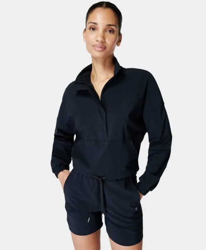 Sweaty Betty Explorer Half Zip Midlayer Black Clothing Sweatshirts Hoodies