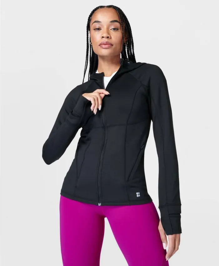 Sweaty Betty Pro Run Zip Up Black Clothing Sweatshirts Hoodies