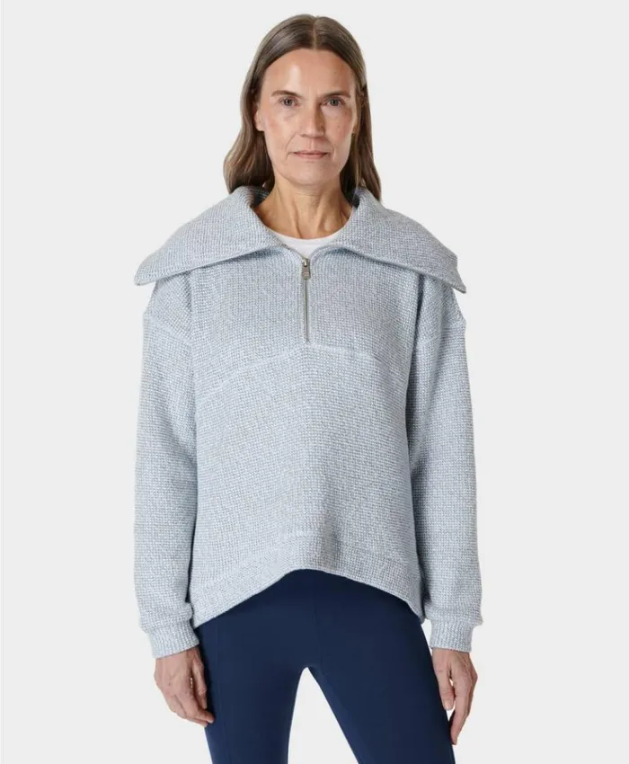 Sweaty Betty Restful Boucle Half Zip Sweatshirt Salt Blue Clothing Sweatshirts Hoodies Sweaty Betty Restful Boucle Half Zip Sweatshirt Salt Blue Clothing Sweatshirts Hoodies