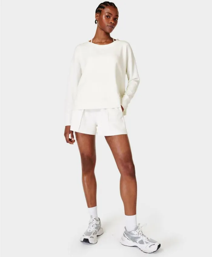 Sweaty Betty Sand Wash CloudWeight Shorts Lily White Clothing Shorts Skirts