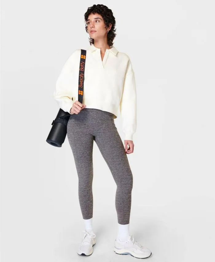 Sweaty Betty Super Soft 78 Yoga Leggings Dark Grey Marl Clothing 78 Length
