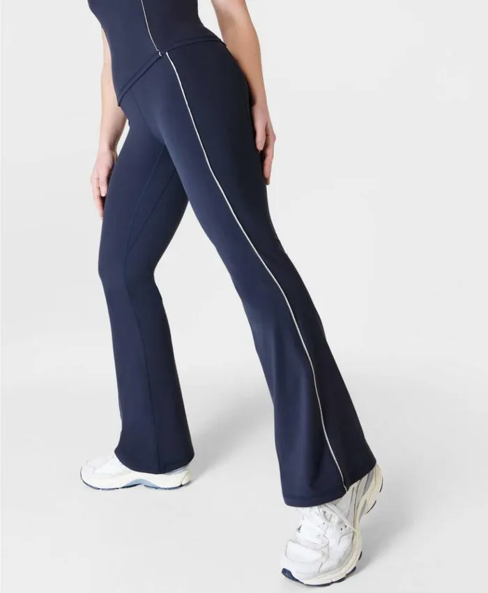 Sweaty Betty Super Soft Picot Lace Flare Pants Navy Blue Clothing Full Length Sweaty Betty Super Soft Picot Lace Flare Pants Navy Blue Clothing Full Length