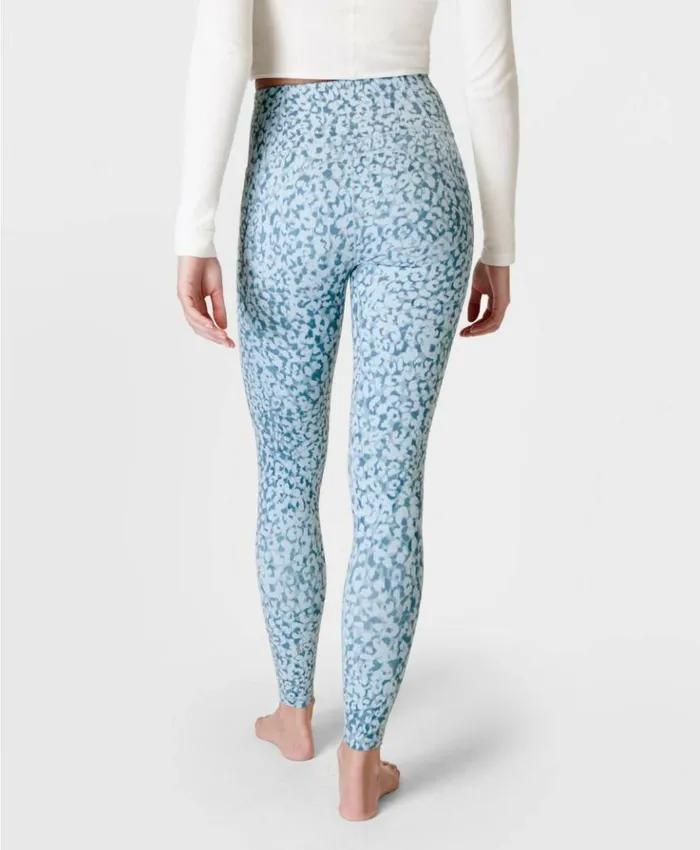 Sweaty Betty Super Soft Yoga Leggings Blue Snow Leopard Print Clothing Full Length Sweaty Betty Super Soft Yoga Leggings Blue Snow Leopard Print Clothing Full Length