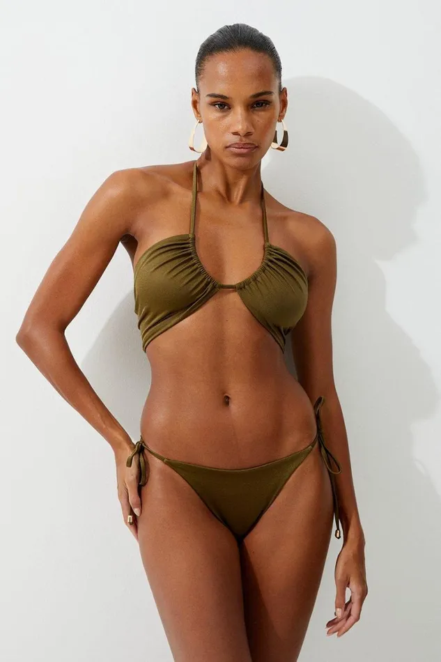 Swimwear Women Karen Millen Slinky Bikini Top Khaki