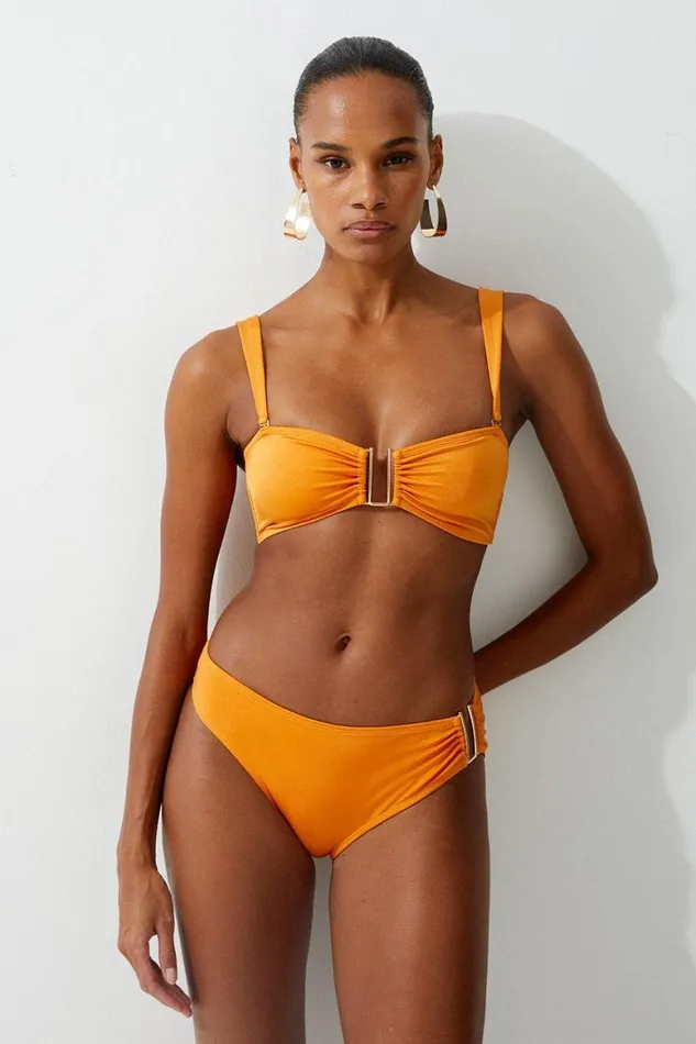 Swimwear Women Karen Millen Slinky Trim Detail Detachable Strap Bikini Top Orange Swimwear Women Karen Millen Slinky Trim Detail Detachable Strap Bikini Top Orange