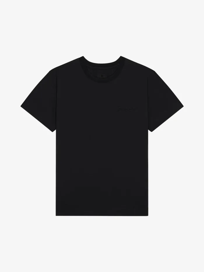 TShirt In Cotton With Signature Black Men Givenchy TShirts