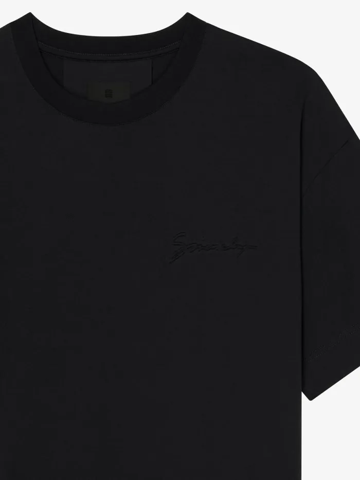 TShirt In Cotton With Signature Black Men Givenchy TShirts