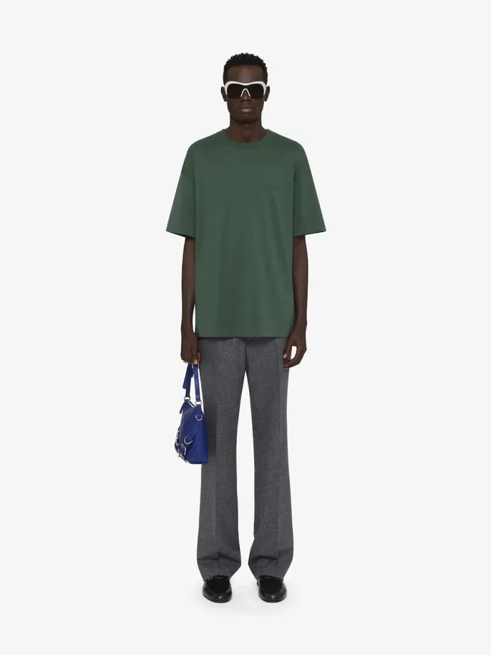 TShirt In Cotton With Signature Dark Green Men Givenchy TShirts