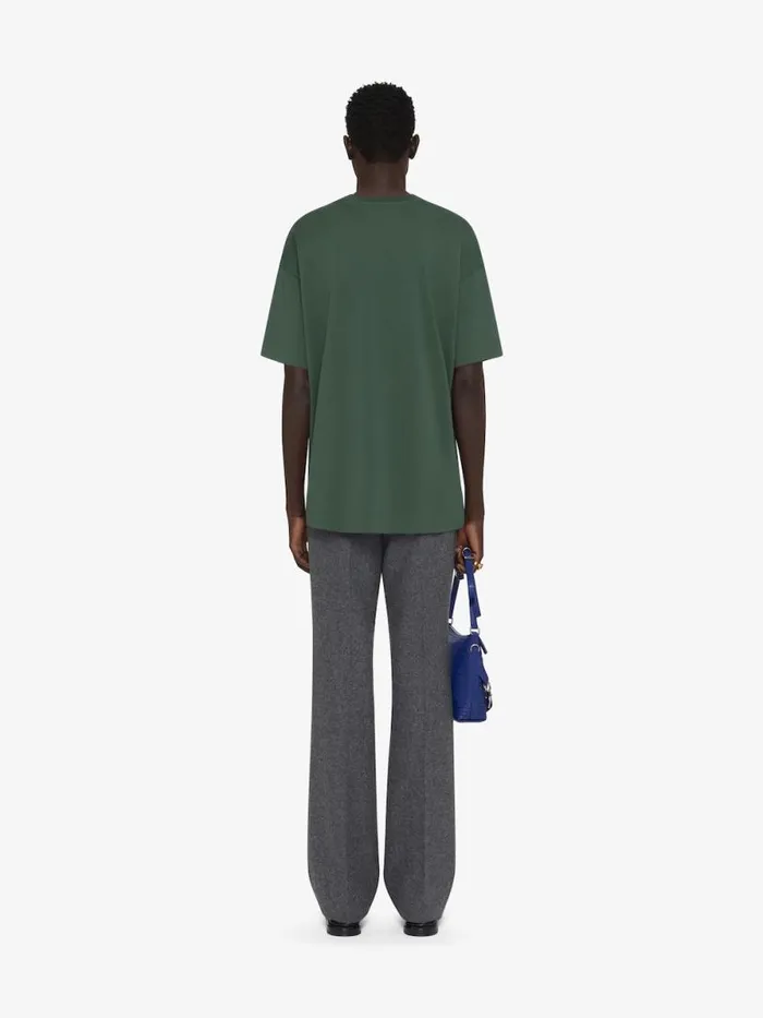 TShirt In Cotton With Signature Dark Green Men Givenchy TShirts