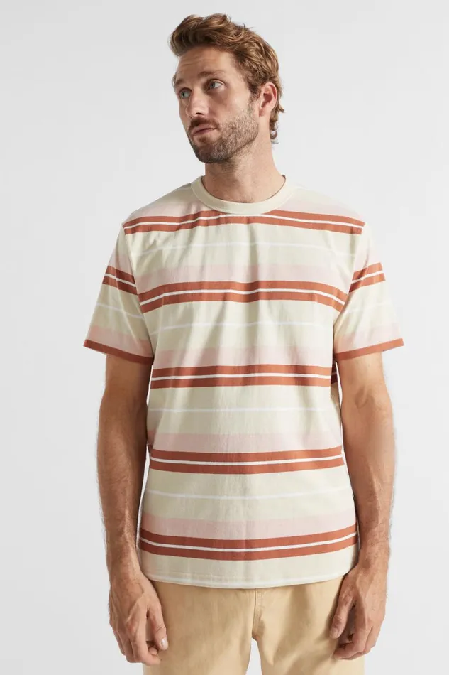 TShirts and Sweaters Man Seed Heritage Classic Stripe Tee Ecru Bold Stripe
