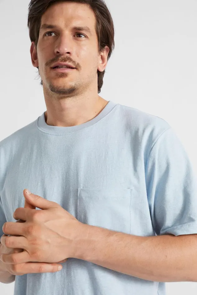 TShirts and Sweaters Man Seed Heritage Summer Pocket Tee Light Blue