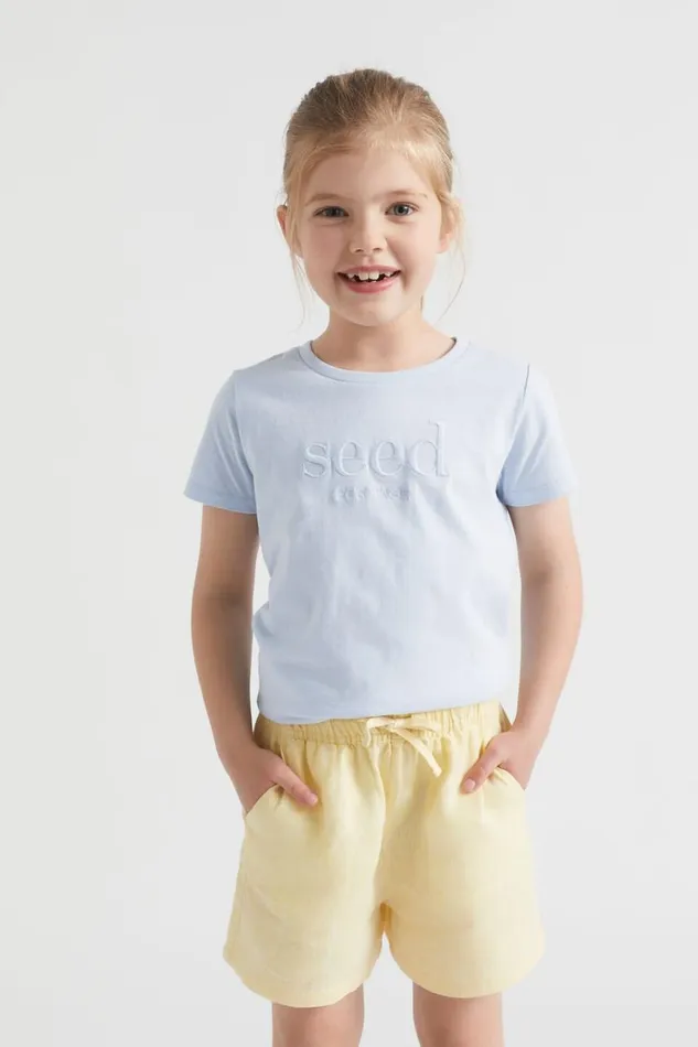 TShirts and Tops Girl Seed Heritage Core Logo Tee Powder Blue