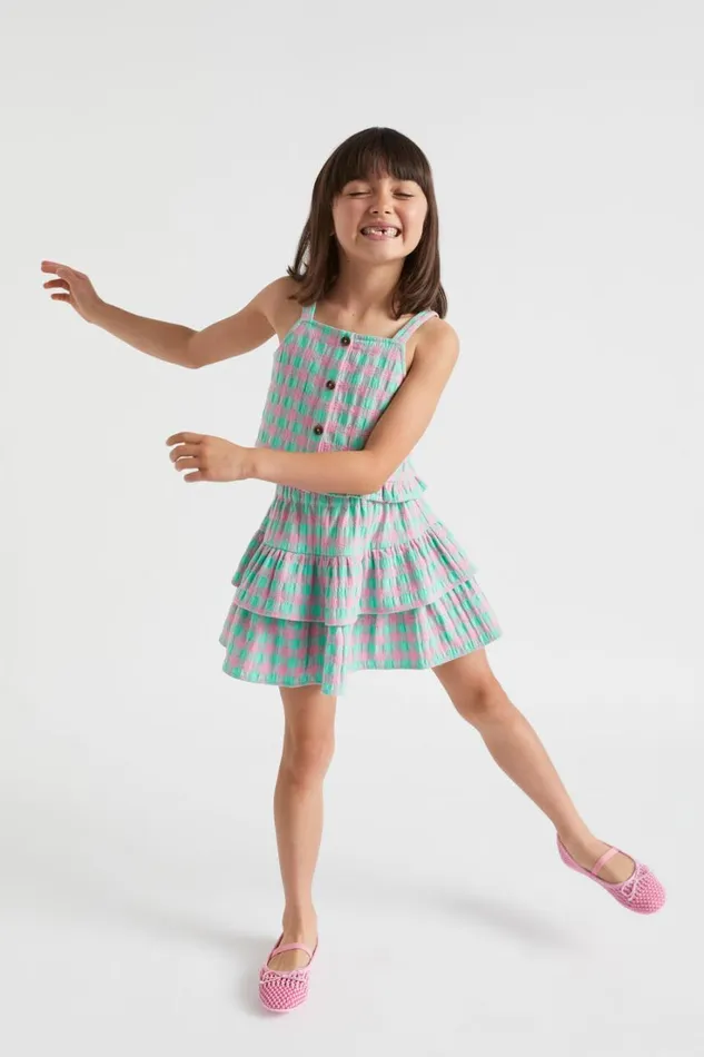 TShirts and Tops Girl Seed Heritage Gingham Cami Candy Pink