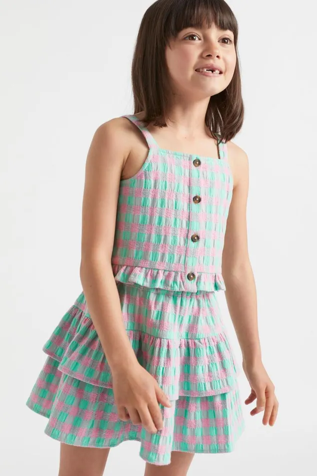 TShirts and Tops Girl Seed Heritage Gingham Cami Candy Pink