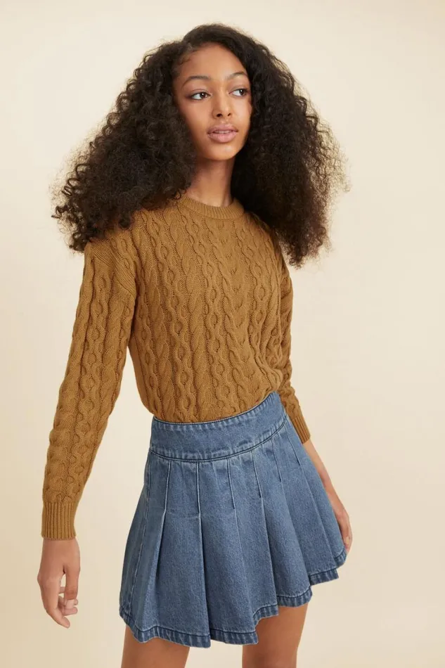 TShirts and Tops Teen Girl Seed Heritage Cable Knit Sunflower