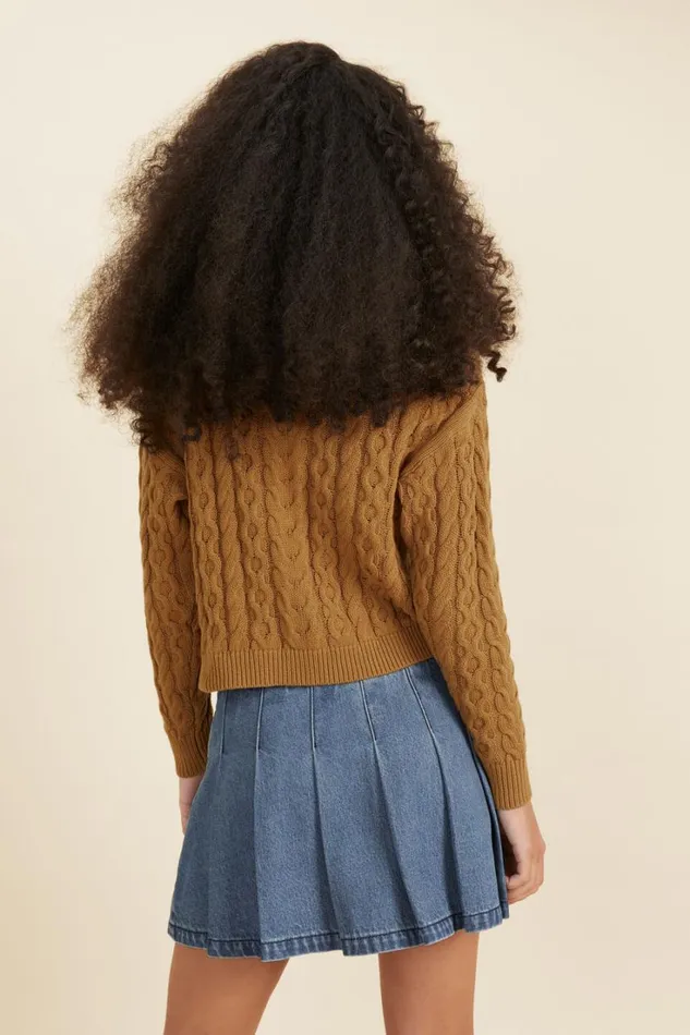 TShirts and Tops Teen Girl Seed Heritage Cable Knit Sunflower