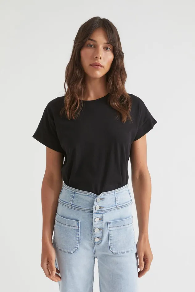 TShirts and Tops Woman Seed Heritage Core Longline Tee Black