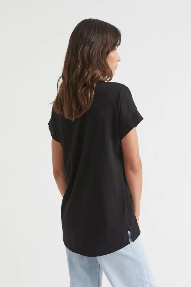TShirts and Tops Woman Seed Heritage Core Longline Tee Black