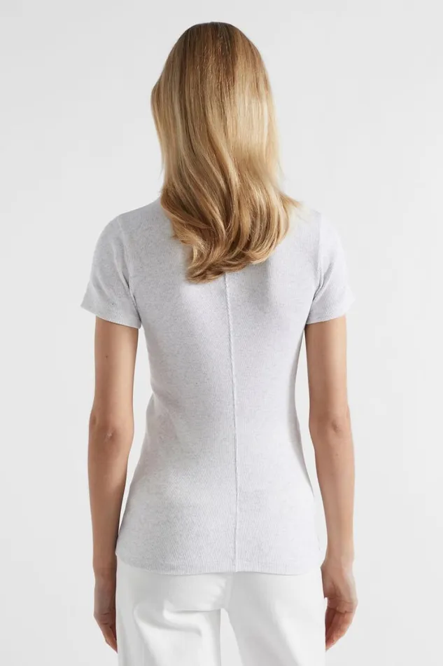 TShirts and Tops Woman Seed Heritage Core Rib Tee Light Grey Marle