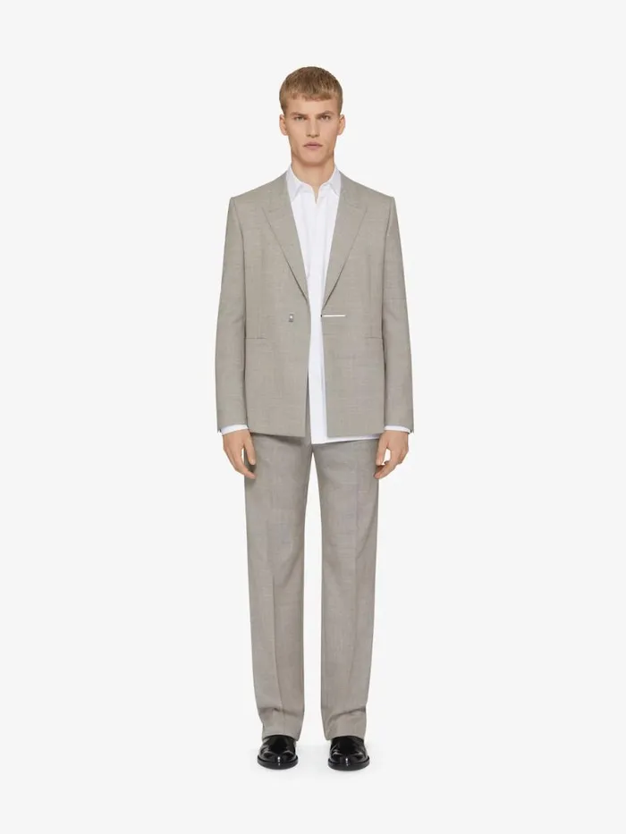Tailored Pants In Wool Greybeige Men Givenchy Pants and Shorts