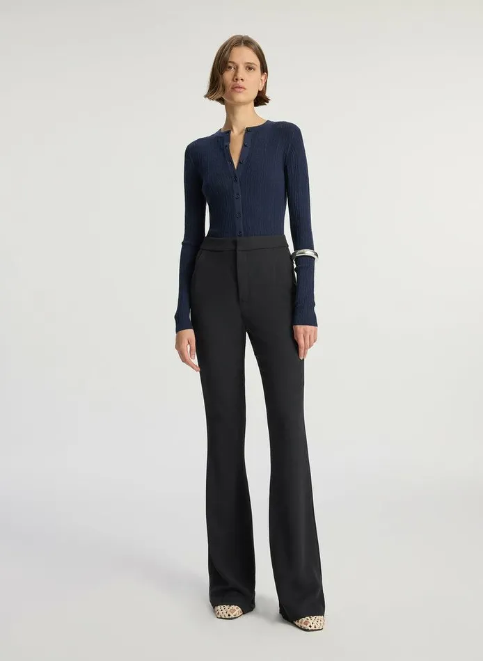 Tees and Tanks Women ALC Fisher Fine Cotton Cardigan Navy