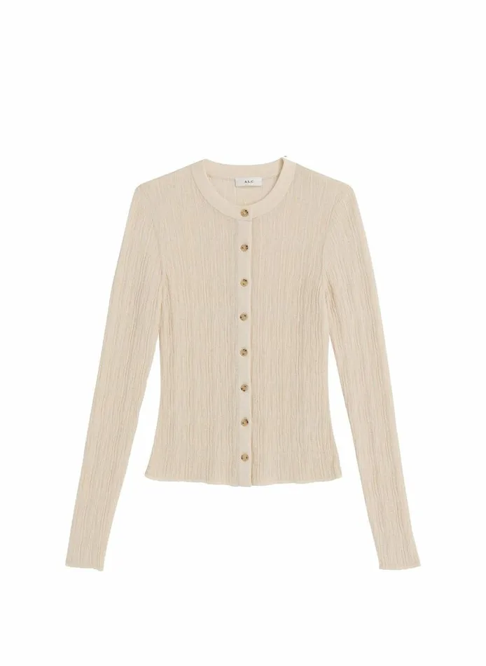 Tees and Tanks Women ALC Fisher Fine Cotton Cardigan White Tees and Tanks Women ALC Fisher Fine Cotton Cardigan White