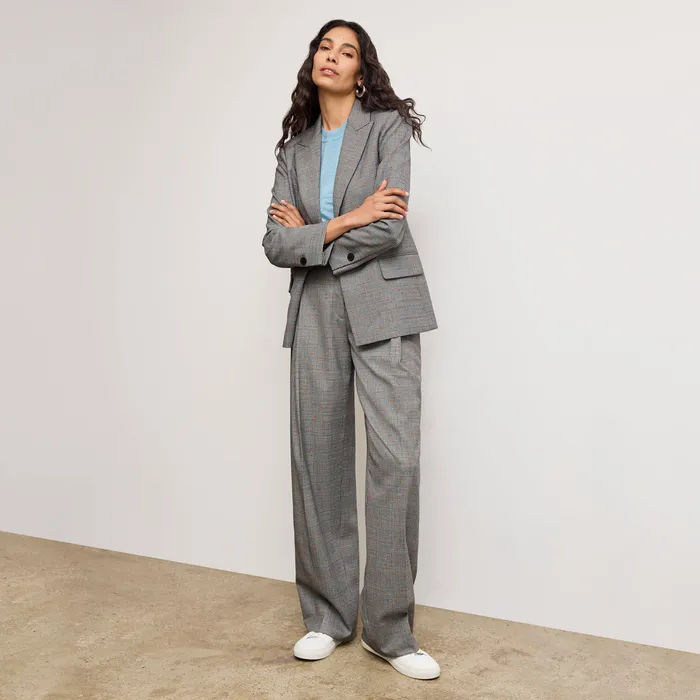 The Tyner Director Blazer 8211 Sharkskin Mixed Check Women Jackets M M LaFleur