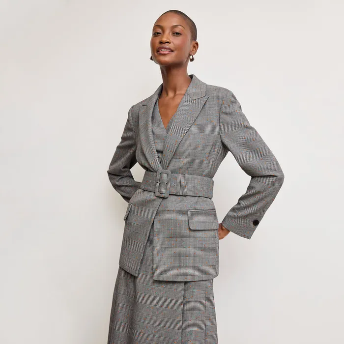 The Tyner Director Blazer 8211 Sharkskin Mixed Check Women Jackets M M LaFleur