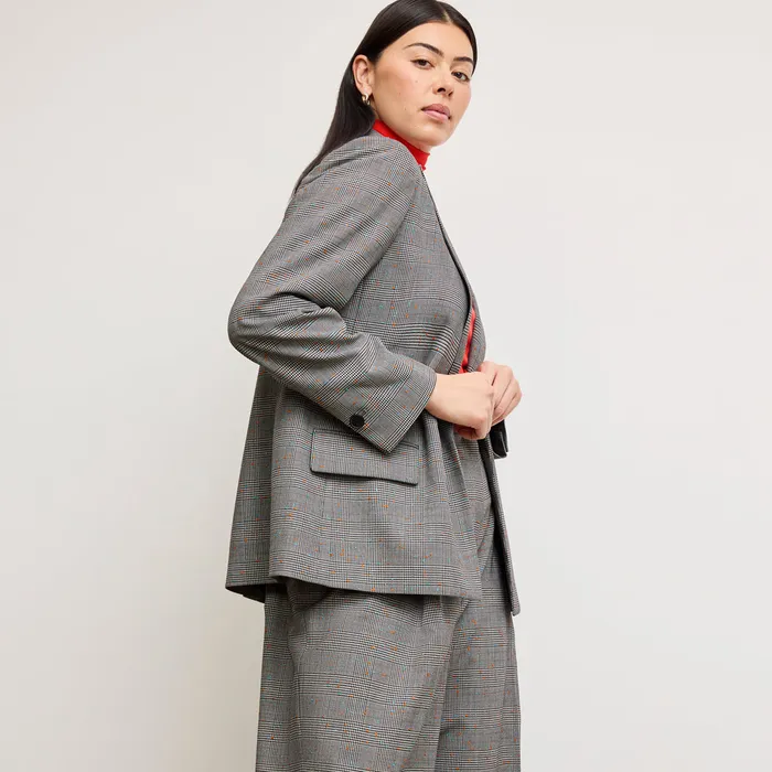 The Tyner Director Blazer 8211 Sharkskin Mixed Check Women Jackets M M LaFleur